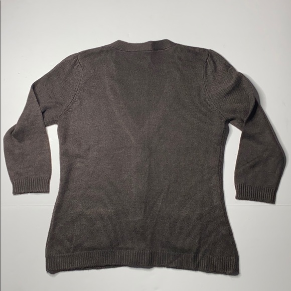 Ann Taylor Brown Cardigan Sweater Petites Medium - Picture 5 of 7